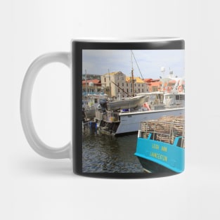 Cray Pots on a fishing boat in Hobart, Tasmania, Australia Mug